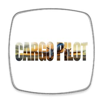 Cargo pilot DC-3 - Viereckiger Kühlschrankmagnet - Weiß - Vorne