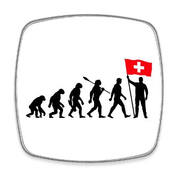 Schweiz - Evolution - Flagge - Nation - Viereckiger Kühlschrankmagnet - Weiß - Vorne