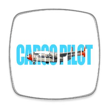Cargo pilot C-119 - Viereckiger Kühlschrankmagnet - Weiß - Vorne