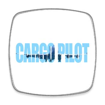 Cargo pilot - Square fridge magnet - white - Front
