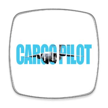 Cargo pilot C-390 - Viereckiger Kühlschrankmagnet - Weiß - Vorne