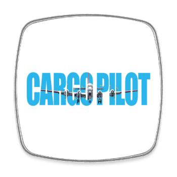 Cargo pilot C-972 - Viereckiger Kühlschrankmagnet - Weiß - Vorne