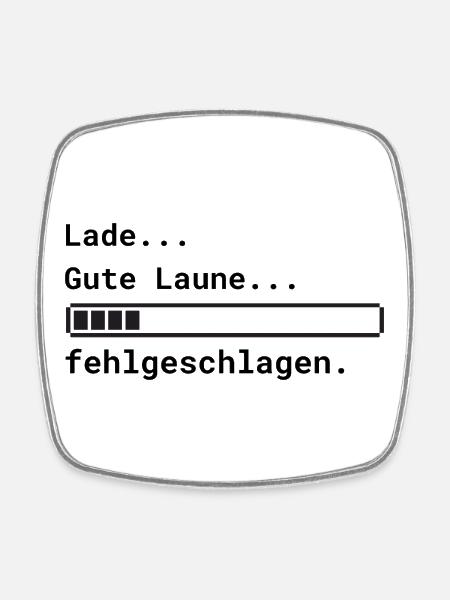 Lade Gute Laune - Viereckiger Kühlschrankmagnet - Weiß