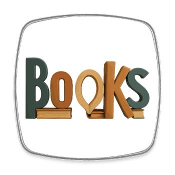 Letters as Books Typography - Square fridge magnet - white - Front