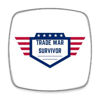 Trade War Survivor - US Edition - Viereckiger Kühlschrankmagnet - Weiß - Vorne