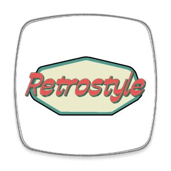 Retrostil - Viereckiger Kühlschrankmagnet - Weiß - Vorne