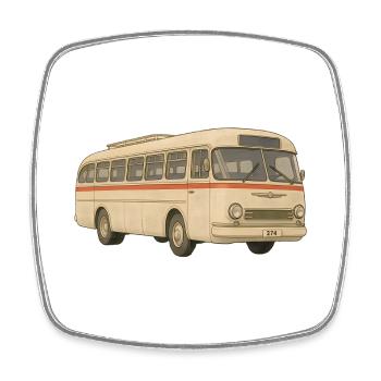 Rolling memory in retro look - Square fridge magnet - white - Front
