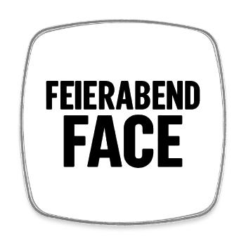 FEIERABEND FACE - Viereckiger Kühlschrankmagnet - Weiß - Vorne