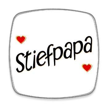 VATERTAG HERZ STIEFPAPA - Viereckiger Kühlschrankmagnet - Weiß - Vorne