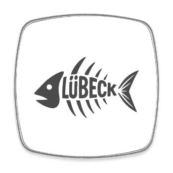 Lübecker Fischgrät - Viereckiger Kühlschrankmagnet - Weiß - Vorne