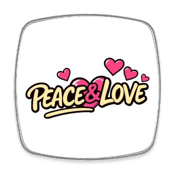 Peace & Love Hearts Logo - Magnet carré - blanc - Devant