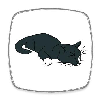 Chat endormi - Magnet carré - blanc - Devant