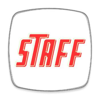 STAFF Team Member - Personal - Crew - Mitarbeiter - Viereckiger Kühlschrankmagnet - Weiß - Vorne