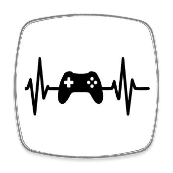 Battement Cœur Gaming - Magnet carré - blanc - Devant
