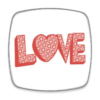 Amour de style rétro - Magnet carré - blanc - Devant