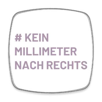 Antifa Mindset kein Millimeter nach rechts - Viereckiger Kühlschrankmagnet - Weiß - Vorne