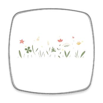 Sauvage et indompté - Dicton des fleurs des prés - Magnet carré - blanc - Devant
