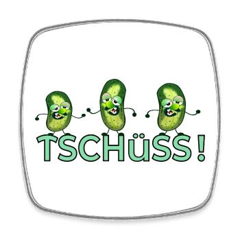 TSCHÜSS ABSCHIED GEWÜRZGURKEN - Viereckiger Kühlschrankmagnet - Weiß - Vorne
