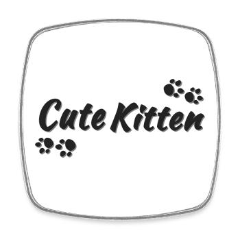 Cute Kitten dunkel, süße katzensprüche - Viereckiger Kühlschrankmagnet - Weiß - Vorne