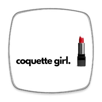 Coquette girl trousse kit tudiante - Magnet carré - blanc - Devant
