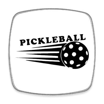 Pickleball in Motion - Dynamic Serve - Square fridge magnet - white - Front
