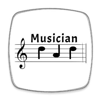 Musician Dad Musiker Vater in Notenschrift Noten - Viereckiger Kühlschrankmagnet - Weiß - Vorne