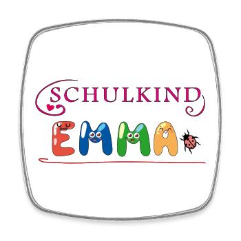 Schulkind Emma - Viereckiger Kühlschrankmagnet - Weiß - Vorne