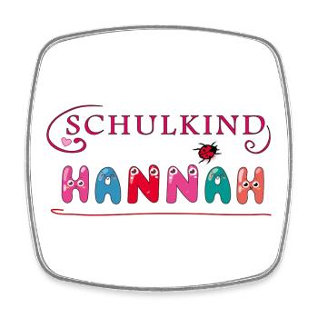 Schulkind Hannah - Viereckiger Kühlschrankmagnet - Weiß - Vorne