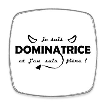 je suis dominatrice noir - Magnet carré - blanc - Devant