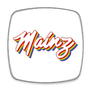 Schriftzug Mainz Pride - Viereckiger Kühlschrankmagnet - Weiß - Vorne