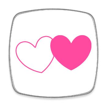 pink heart heart pink red heart pink heart pattern - Square fridge magnet - white - Front