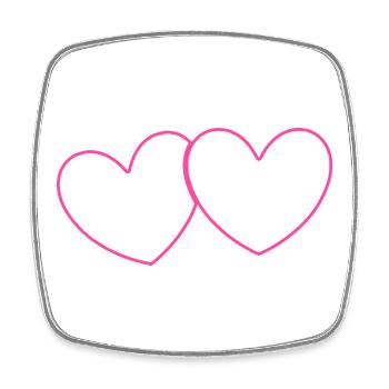 Herz pink Herz rosa Geschenk Valentinstag - Viereckiger Kühlschrankmagnet - Weiß - Vorne