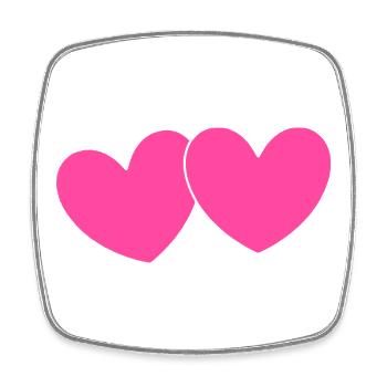 Herz rosa Herz pink Geschenk Valentinstag - Viereckiger Kühlschrankmagnet - Weiß - Vorne