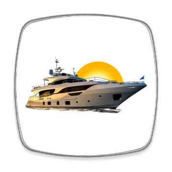 Yacht - Square fridge magnet - white - Front