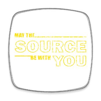 May the Source Be With You – Geek Tee - Square fridge magnet - white - Front