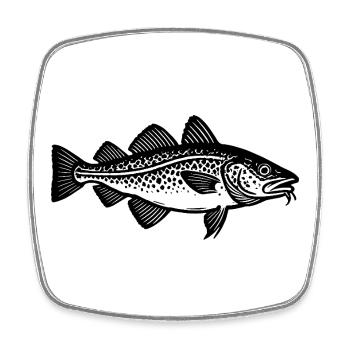 Target Fish Cod - Fish - Angler Gift - Square fridge magnet - white - Front