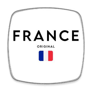 French pride, minimalist sleek design - Square fridge magnet - white - Front