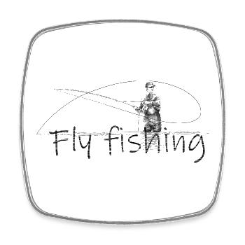 Fly fishing - Viereckiger Kühlschrankmagnet - Weiß - Vorne