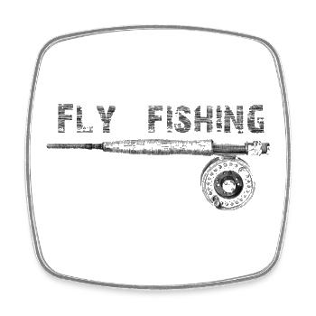 Fly fishing - Viereckiger Kühlschrankmagnet - Weiß - Vorne