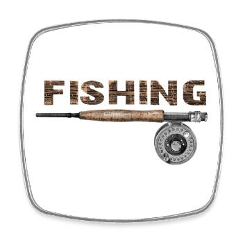 Fly fishing - Viereckiger Kühlschrankmagnet - Weiß - Vorne