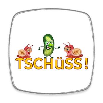 ABSCHIED JOBWECHSEL SCHNECKEN - Viereckiger Kühlschrankmagnet - Weiß - Vorne