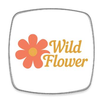 Wildflower illustration for nature lovers - Square fridge magnet - white - Front