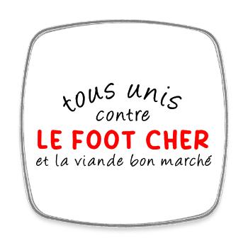 Tous_unis_contre_le_foot_cher - Viereckiger Kühlschrankmagnet - Weiß - Vorne