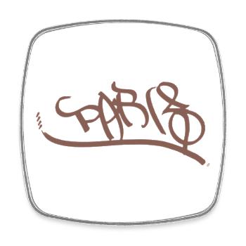 Graffiti-inspired urban art lettering Paris - Square fridge magnet - white - Front