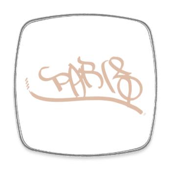 Lettrage de graffiti à Paris - Magnet carré - blanc - Devant