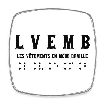 Elegante Braille-Mode für alle - Viereckiger Kühlschrankmagnet - Weiß - Vorne