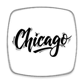 Chicago - Viereckiger Kühlschrankmagnet - Weiß - Vorne