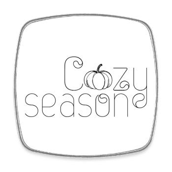 cozy season - Square fridge magnet - white - Front
