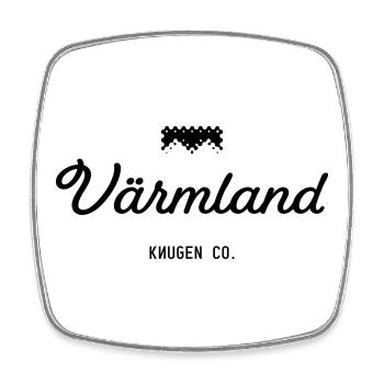 Värmland noir - Magnet carré - blanc - Devant
