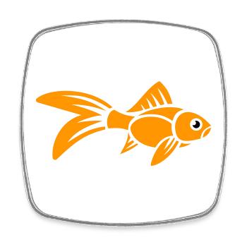 Stilisierter Goldfisch - Viereckiger Kühlschrankmagnet - Weiß - Vorne